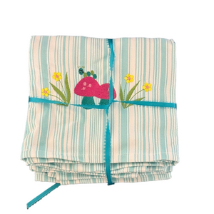 Striped Mushroom Embroidered Tea Towels Set Cottagecore Kitchen Decor Boho